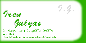 iren gulyas business card